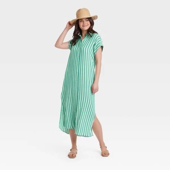 NEW WITH TAG Universal Thread Women's Gauze Button Front Maxi Shirtdress - Picture 3 of 4